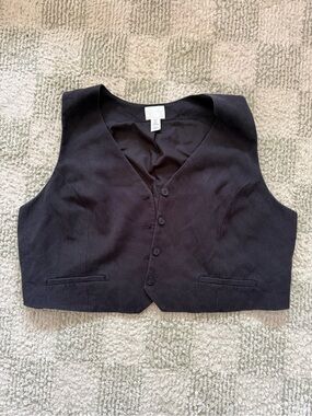 H&M Black Women's Button-Down Vest
